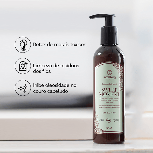 Shampoo Super Hidratante Sweet Moment 240ml – Limpeza Suave e Hidratação Intensa para Cabelos Secos